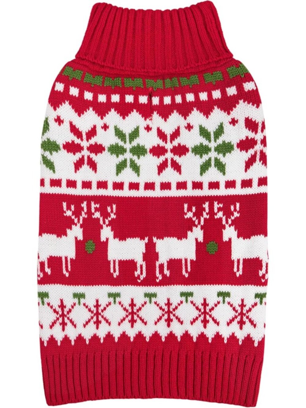 Cozy Ugly Christmas Sweater for Small Dogs - Red Snowflake & Reindeer Design